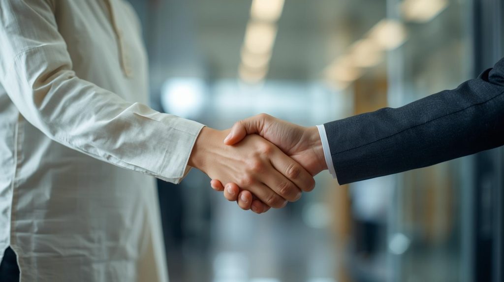 handshake between two persons